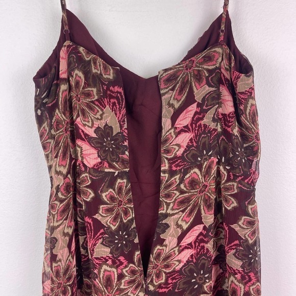 LOFT Y2K Gauzy Sleeveless Fit Flare Dress Babydoll Flowy Floral Women's 8 Petite - Picture 6 of 9